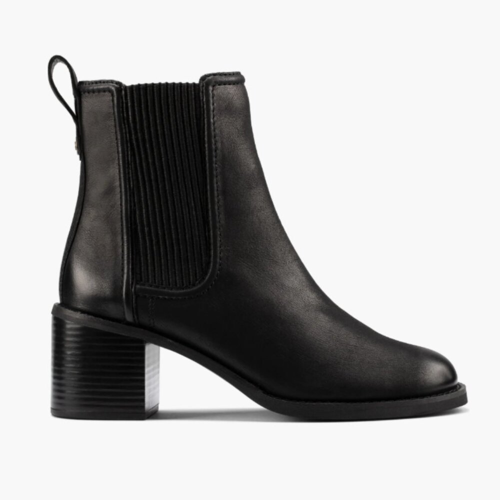 Clarks Black Leather Chelsea Ankle Boots